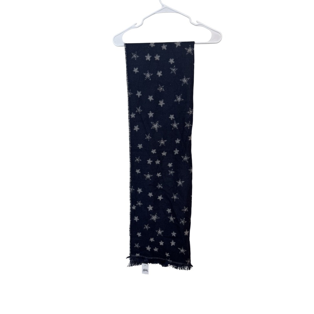 BP. Scarf Womens One Size Navy Blue Star Knit Fringe Nordstrom Winter Wrap